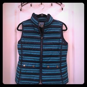 Draper James Printed Parker Vest Blue Green Stripe